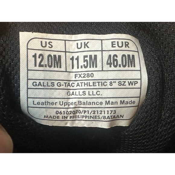 Galls FX280 G-Tac Athletic 8” Black Leather Mesh Tactical Boots - Mens Size 12 M main image 5